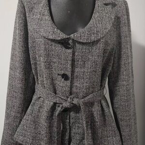 Sandro Gray Blazer Fitted Tailored Design